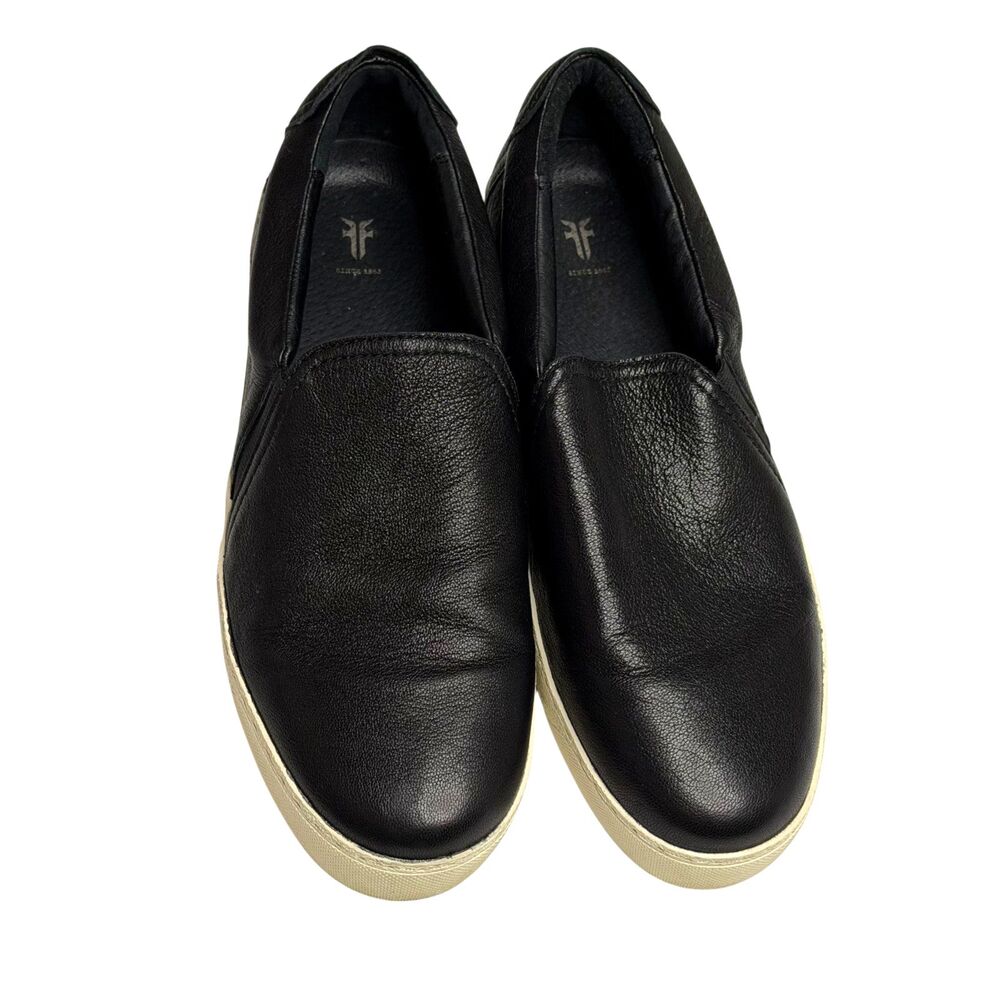 Frye Pebbled Leather Loafer Shoe Flat Black Women 8.5